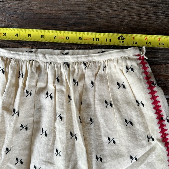 Madewell cream linen embroidered full mini skirt NWOT size 2 - Picture 9 of 11